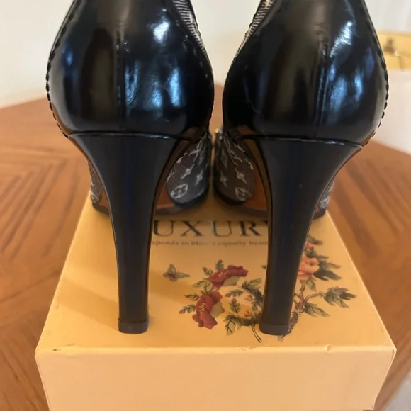 LOUIS VUITTON VINTAGE AUTHENTIC Size 6 36, MONOGRAM BLACK  RESOLED - Picture 2 of 12